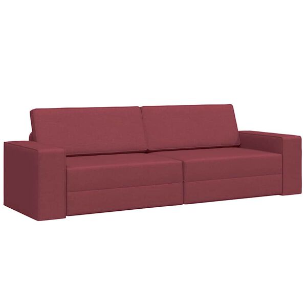 vidaXL Divano letto 200cm Rosso Vino Tessuto