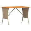 vidaXL Tavolo Giardino Piano Legno Acacia Beige 105x75x72cm Polyrattan