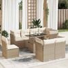vidaXL Set Divano da Giardino 9 pz con Cuscini Beige in Polyrattan