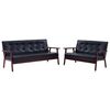 vidaXL Set di Divani 2 pz Nero in Similpelle