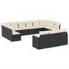 vidaXL Set Divani da Giardino 13pz con Cuscini Nero in Polyrattan