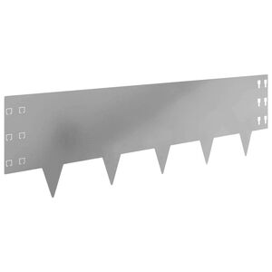 vidaXL Bordura per Prato 20 pcs 100 x 30 cm Acciaio Argento