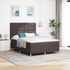 vidaXL Letto a molle con materasso Marrone scuro 160 x 200 cm Tessuto