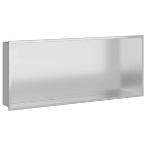 vidaXL Nicchia per doccia Argento 75 x 30 x 9,5 cm