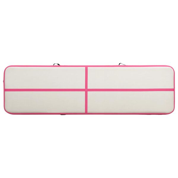 vidaXL Tappetino Ginnastica Gonfiabile con Pompa 600x100x15cm PVC Rosa