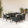 vidaXL Set da Pranzo da Giardino 5 pz Nero con Cuscini in Polyrattan