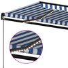 vidaXL Tenda da Sole Retrattile Manuale LED 500x350 cm Blu e Bianca