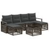 vidaXL Set Divano da Giardino 7 pz Grigio polyrattan
