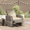 vidaXL Poltrona Reclinabile Giardino Cuscini Marrone Chiaro Polyrattan