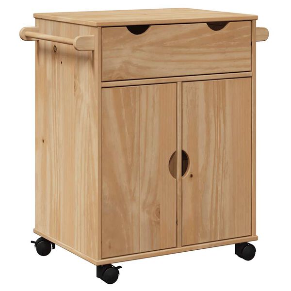 vidaXL Carrello da Cucina OTTA 59x45x80 cm in Legno Massello di Pino