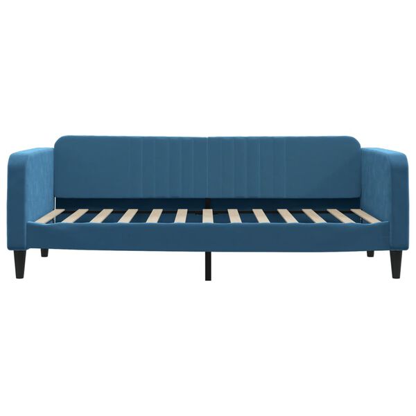 vidaXL Divano Letto con Materasso Blu 90x200 cm in Velluto