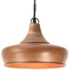 vidaXL Lampadario Industriale Rame Ferro e Legno Massello 26 cm E27