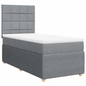 vidaXL Giroletto a Molle con Materasso Grigio Chiaro 80x200 cm Tessuto