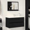 vidaXL Specchio da Bagno Rovere Nero 60x10,5x45 cm Legno Multistrato