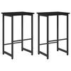 vidaXL Sgabello da bar 2 pcs Rovere Nero 40 x 32 x 74 cm