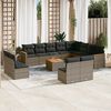 vidaXL Set Divani da Giardino 13 pz con Cuscini Grigio in Polyrattan