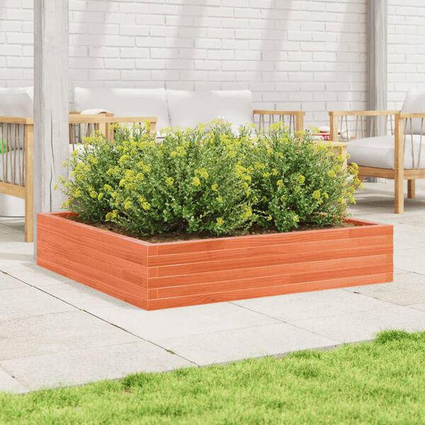 vidaXL Fioriera Giardino Marrone Cera 110x110x23cm Legno Massello Pino