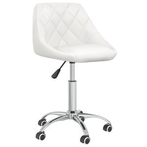 vidaXL Sedia da Ufficio Girevole Bianca in Similpelle