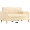 vidaXL Divano a 2 Posti con Cuscini Crema 140 cm in Tessuto