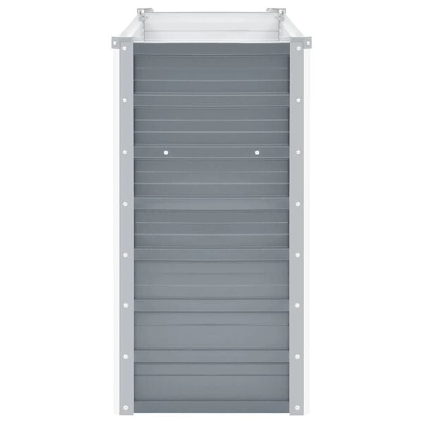 vidaXL Letto Rialzato Giardino in Acciaio Zincato 100x40x77 cm Grigio