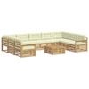 vidaXL Set di divani da esterno 10 pz Bianco e Crema
