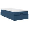 vidaXL Struttura Letto Pouf con Materasso Blu 90x190 cm in Tessuto