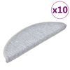 vidaXL Tappetini per scale 10 pz 56x17x3 cm Grigio chiaro Semicircolari