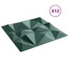 vidaXL Pannelli Murali 12 pz Verdi 50x50 cm XPS 3 m² Diamante
