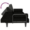 vidaXL Divano Letto con Braccioli Nero in Tessuto