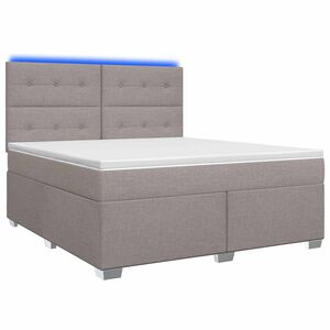 vidaXL Letto box spring con materasso Tortora 140 x 190 cm Tessuto