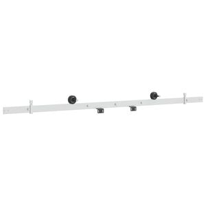 vidaXL Kit di ferramenta per porta scorrevole 152,4 cm Acciaio Bianco