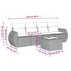 vidaXL Set Divano da Giardino 5pz con Cuscini Grigio Chiaro Polyrattan