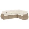 vidaXL Set Divano da Giardino 6 pz con Cuscini Beige in Polyrattan