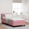 vidaXL Letto a molle con materasso Rosa 90 x 190 cm Velluto