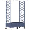 vidaXL Letto Rialzato con Griglia e Tetto Grigio 122,5 x 40 x 127 cm