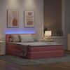 vidaXL Letto con contenitore e LED con led Rosa 140 x 200 cm Velluto
