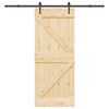 vidaXL Porta Scorrevole con Set Hardware 85x210 cm Legno Massello Pino