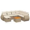 vidaXL Set Divano da Giardino 8 pz con Cuscini Beige in Polyrattan
