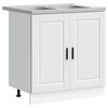vidaXL Mobiletto per lavabo Porto 2 pz Bianco 80 x 46 x 81,5 cm