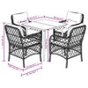 vidaXL Set Pranzo da Giardino 5pz con Cuscini Grigio Chiaro Polyrattan