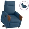 vidaXL Poltrona Alzapersona Reclinabile Elettrica Blu in Tessuto