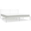 vidaXL Giroletto con Testiera Metallo Bianco 193x203 cm