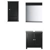 vidaXL Set Mobili da Bagno 3 pz BERG Nero in Legno Massello di Pino