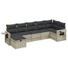 vidaXL Set Divani da Giardino 7pz con Cuscini Grigio Chiaro Polyrattan