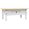 vidaXL Tavolino Caff&eacute; Pino Messicano Corona Range Bianco 100x55x44 cm