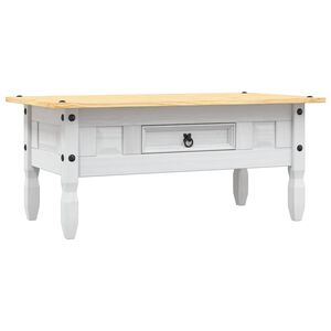 vidaXL Tavolino Caff&eacute; Pino Messicano Corona Range Bianco 100x55x44 cm