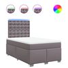 vidaXL Giroletto a Molle con Materasso Grigio 120x190 cm in Similpelle