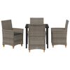 vidaXL Set da Pranzo per Giardino 5 pcs Grigio polyrattan