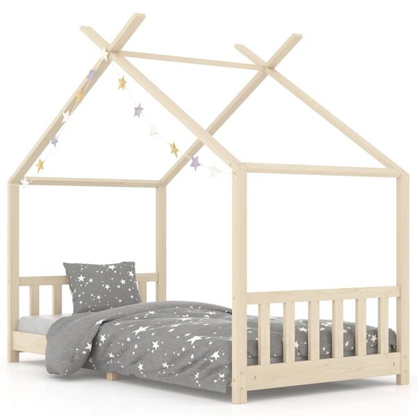 vidaXL Giroletto per Bambini in Legno Massello di Pino 90x200 cm