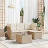 vidaXL Set Divano da Giardino 5 pz con Cuscini Beige in Polyrattan